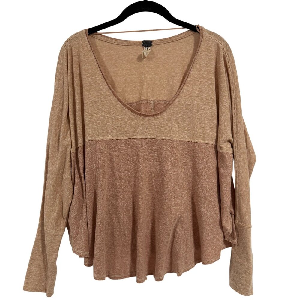 Free People We the Free‎ Cloud Nine Two Tone Long Sleeve Blouse Size XS